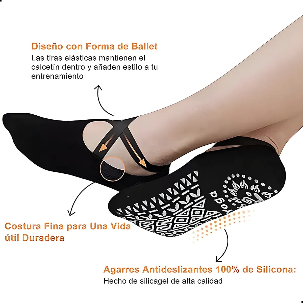 Media antideslizantes para yoga y pilate - Color: Rosa